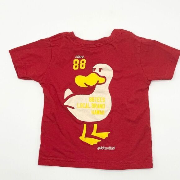 88 Tees Red GiGi Duck T Shirt - Kids US 12M - Picture 2 of 4